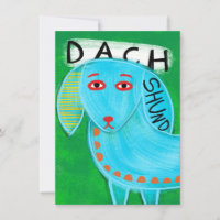 Blue Dachshund Greeting Card - Funny Dog