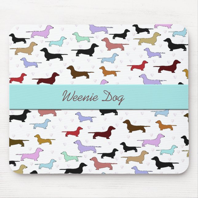 Blue Dachshund Mouse Pad (Front)