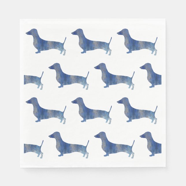 Blue dachshund napkins (Front)