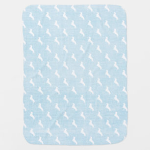 Blue Dachshund Print Stroller Blanket