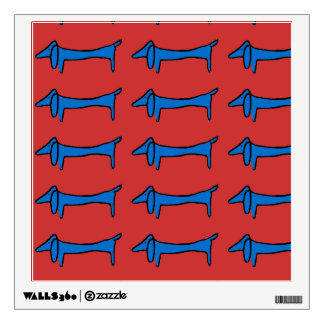 Blue Dachshund Print Wall Sticker
