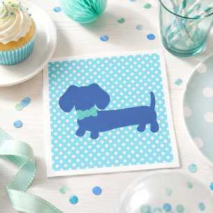 Blue Dachshund Wiener Dog Party Napkins