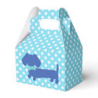 Blue Dachshund Wiener Dog with Bow Tie Favor Box