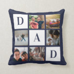 Blue Dad Colorblock Six Photo Collage Personalized Throw Pillow<br><div class="desc">Customize this Blue Dad Colorblock Six Photo Collage Personalized Throw Pillow gift idea to celebrate one of your favorite people. This personalized gift makes a birthday gift or Christmas gift. Family and friends will love this Blue Dad Colorblock Six Photo Collage Personalized Throw Pillow gift idea. It's easy to personalize...</div>