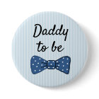 Blue Dad to be Bow Tie Baby Shower Button