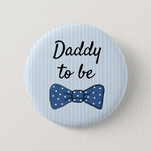 Blue Dad to be Bow Tie Baby Shower Button