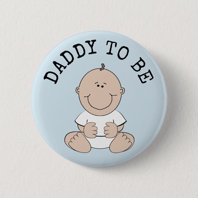 Blue Daddy to be Baby Shower Button (Front)