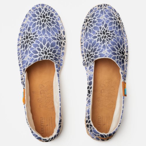 Blue Dahlia Floral Pattern Espadrilles