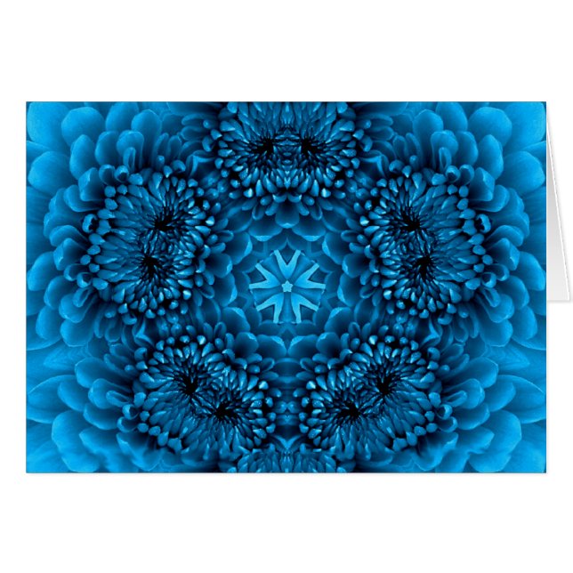 BLUE DAHLIA FLOWER PETALS CARDS (Front Horizontal)
