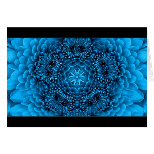 BLUE DAHLIA FLOWER PETALS CARDS (Front Horizontal)