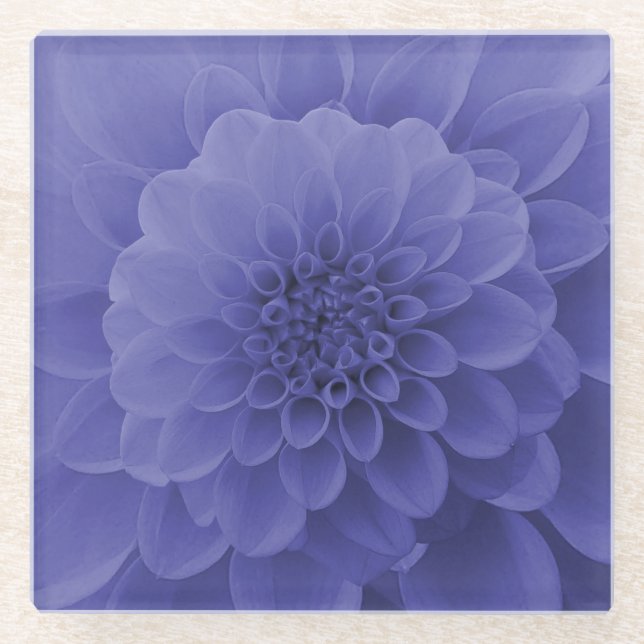 Blue Dahlia Glass Coaster (Front)