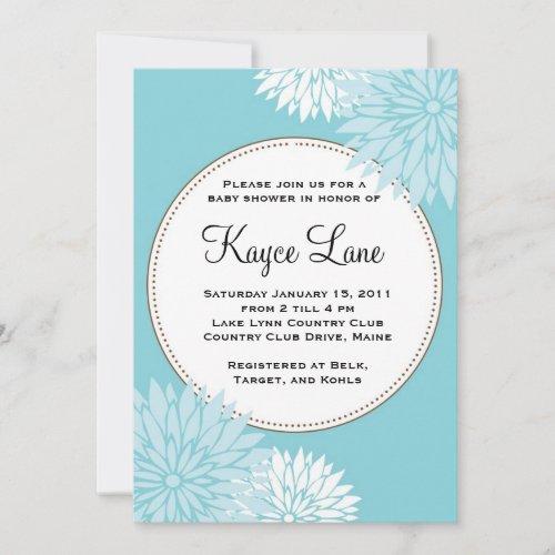 Blue Dahlia Invitation