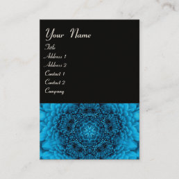 BLUE DAHLIA  MONOGRAM,  black white Business Card
