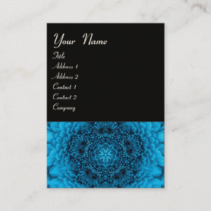 BLUE DAHLIA MONOGRAM, black white Business Card
