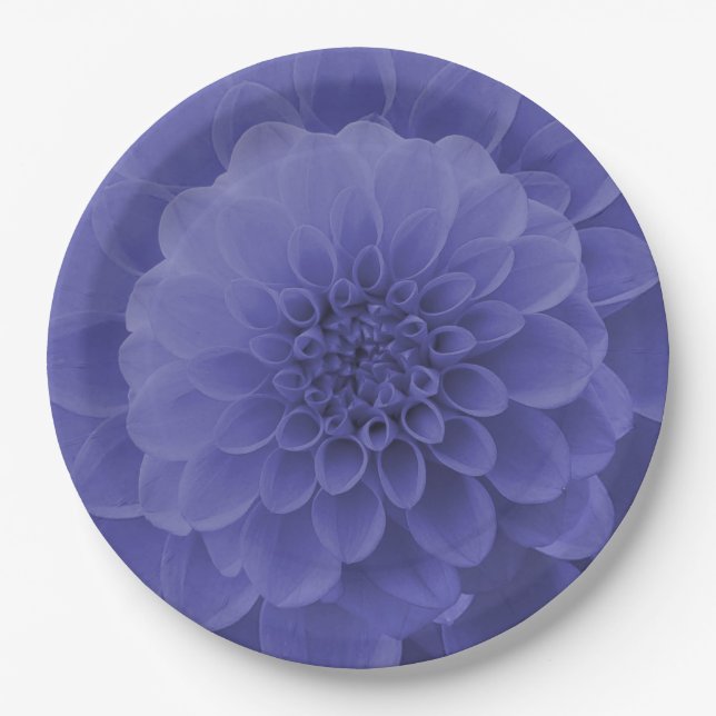 Blue Dahlia Paper Plates (Front)