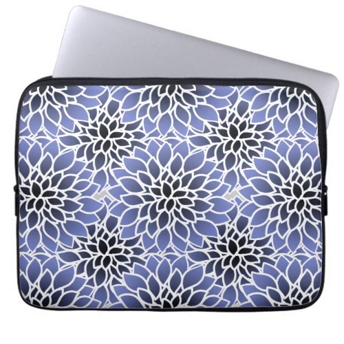 Blue Dahlia Pattern Laptop Sleeve