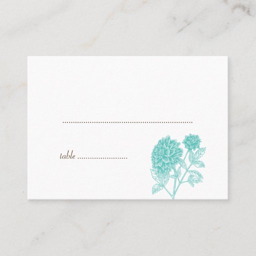 Customizable Blue dahlia wedding escort seating place cards business card template
