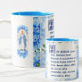 Blue Dahlias | Ave Maria Latin | Virgin Mary Two-Tone Coffee Mug