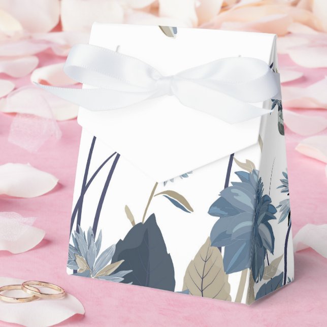 Blue Dahlias Cornflower Favor Boxes (Wedding)