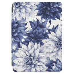Blue Dahlias Floral Pattern 1 iPad Air Cover