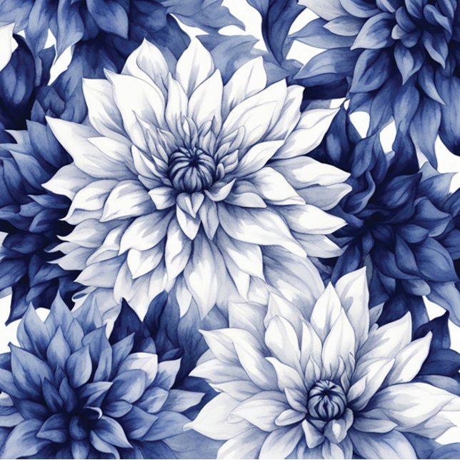 Blue Dahlias Pattern 1 Soup Mug (Creator Uploaded)