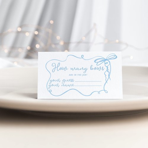 Blue dainty bow wavy How many bows in the jar Enclosure Card