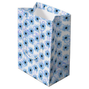 Blue Daisies And Bubbles Medium Gift Bag