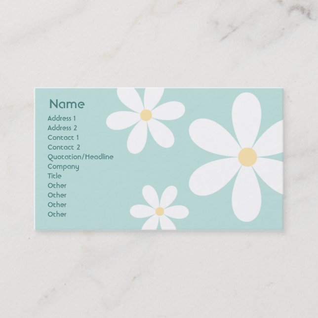Blue Daisies - Business Card (Front)