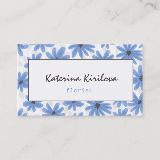 Blue daisies business card (Front)