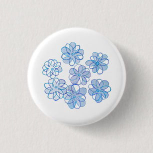 Blue Daisies Button