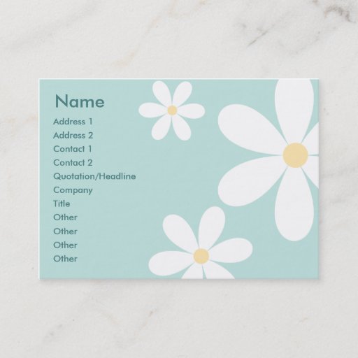 Customizable Blue Daisies - Chubby Business Card