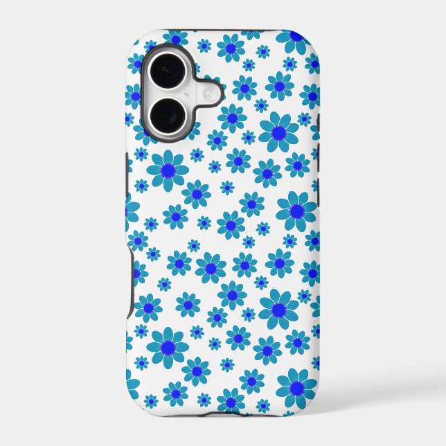 Blue Daisies | Floral Repeating Daisy Pattern Iphone Case (Back)