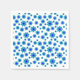 Blue Daisies Floral Repeating Daisy Pattern Napkins