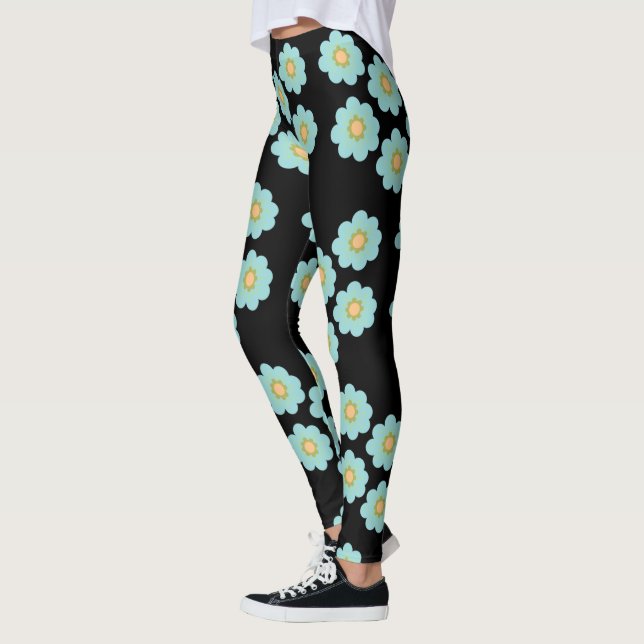 Blue Daisies  Leggings (Left)