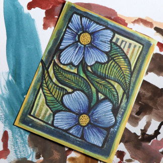 Blue Daisies                                       Postcard