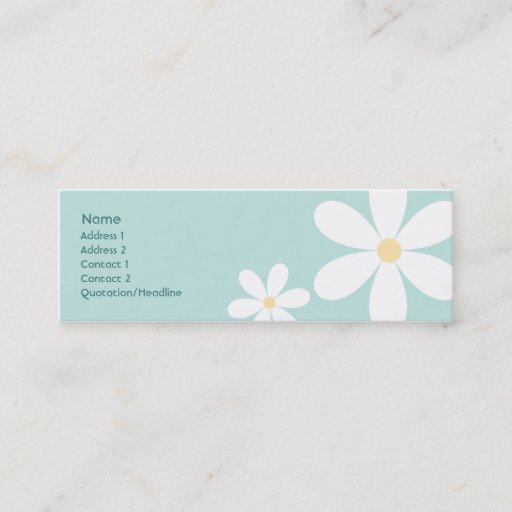 Customizable Blue Daisies - Skinny Business Card
