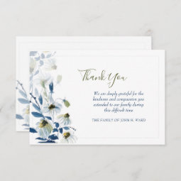 Blue Daisies Sympathy Thank You Card 