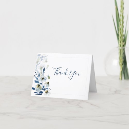 Blue Daisies Thank Card Folded