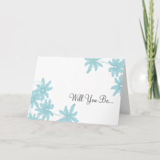 Blue Daisies Will You Be My Bridesmaid Invitation