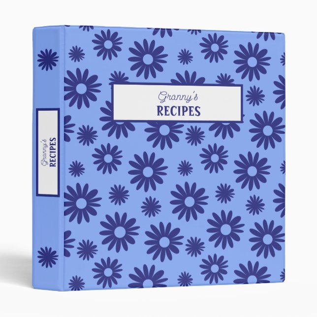 Blue Daisy  3 Ring Binder (Front/Spine)