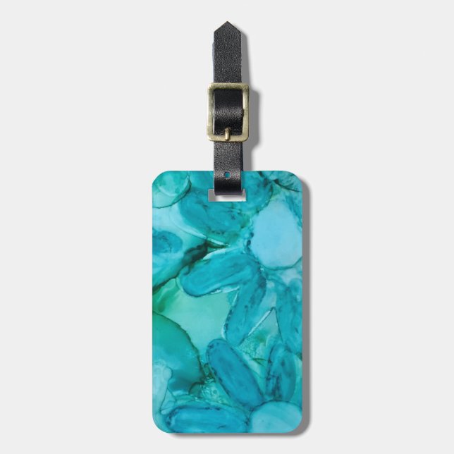 “Blue Daisy” Acrylic Luggage Tag (Front Vertical)