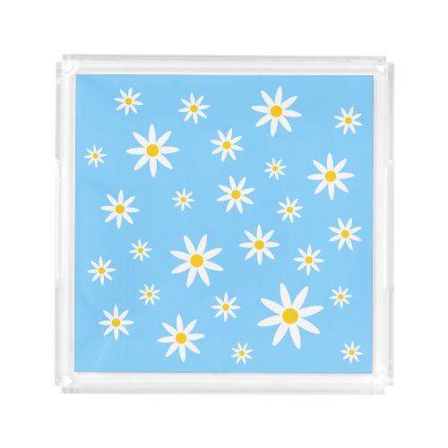 Blue Daisy Acrylic Tray