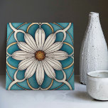 Blue Daisy Art Deco Floral Wall Decor Art Nouveau Ceramic Tile<br><div class="desc">Welcome to CreaTile! Here you will find handmade tile designs that I have personally crafted and vintage ceramic and porcelain clay tiles, whether stained or natural. I love to design tile and ceramic products, hoping to give you a way to transform your home into something you enjoy visiting again and...</div>