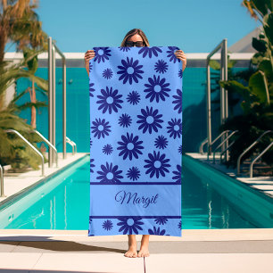 Blue Daisy  Bath Towel