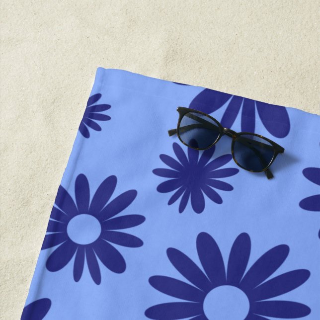 Blue Daisy  Beach Towel (In Situ)