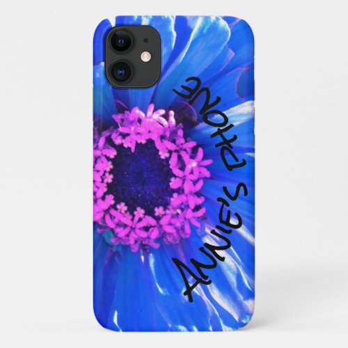 Blue daisy blue floral photo iPhone 11 case