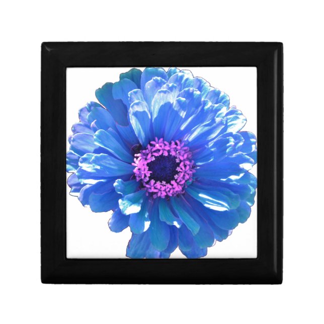 Blue daisy blue floral photo gift box (Front)