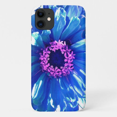 Blue daisy blue floral sunflower photo iPhone 11 case