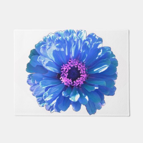 Blue Daisy blue flower blue floral  Doormat