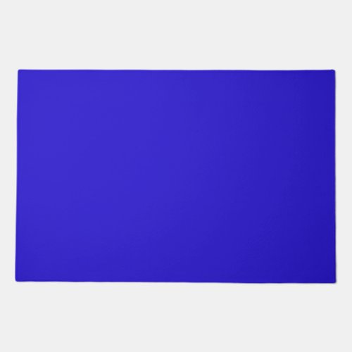 Blue daisy blue solid color doormat
